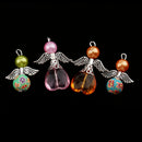 10 Pieces Mixed Silver Angel Wing Beads Charms Pendant DIY Jewelry Findings