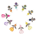 10 Pieces Mixed Angel Charms Pendants Faceted Acrylic Heart Beads Clay Beads Alloy Wings fit Necklace Earring Bracelet Crafts DIY Findings