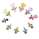10 Pieces Mixed Angel Charms Pendants Faceted Acrylic Heart Beads Clay Beads Alloy Wings fit Necklace Earring Bracelet Crafts DIY Findings
