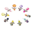 10 Pieces Mixed Angel Charms Pendants Faceted Acrylic Heart Beads Clay Beads Alloy Wings fit Necklace Earring Bracelet Crafts DIY Findings
