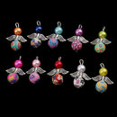 10 Pieces Mixed Angel Charms Pendants Faceted Acrylic Heart Beads Clay Beads Alloy Wings fit Necklace Earring Bracelet Crafts DIY Findings
