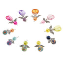 10 Pieces Mixed Angel Charms Pendants Faceted Acrylic Heart Beads Clay Beads Alloy Wings fit Necklace Earring Bracelet Crafts DIY Findings