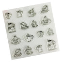 Cake and Tea Design Clear Silicone Rubber Stamp Sheet Cling Scrapbooking Cards DIY