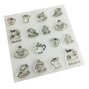 Cake and Tea Design Clear Silicone Rubber Stamp Sheet Cling Scrapbooking Cards DIY