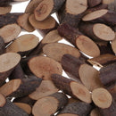 100 Pieces 2cm Oval Shapes Wooden Natural Wood Slices Log Discs with Tree Barks Rustic Wedding Centerpieces Embellishment Gift Decorative Favors