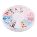 1 Box Of 12 Styles 3D Nail Charms Wheel Acrylic Flatbacks Nail Art Slice Decorations 3D Assorted Slices for Nail Art and Decoration Mobile phone, Books, Media player, DIY Crafts