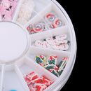 1 Box Of 12 Styles 3D Nail Charms Wheel Acrylic Flatbacks Nail Art Slice Decorations 3D Assorted Slices for Nail Art and Decoration Mobile phone, Books, Media player, DIY Crafts
