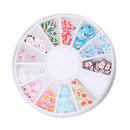 1 Box Of 12 Styles 3D Nail Charms Wheel Acrylic Flatbacks Nail Art Slice Decorations 3D Assorted Slices for Nail Art and Decoration Mobile phone, Books, Media player, DIY Crafts