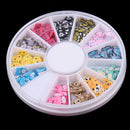 A Box of 12 Styles Flatback Acrylic Nail Art Embellishments for Decoration Scrapbooking