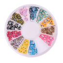A Box of 12 Styles Flatback Acrylic Nail Art Embellishments for Decoration Scrapbooking