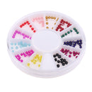 12 Colors Nail Art Flatback Pearls Manicure Beads DIY Scrapbooking Crafts