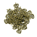 50 Piece Alloy Hollow Heart Shape Pendants Charms for Jewelry Making Accessories