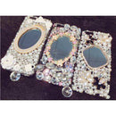 6 Pieces Alloy Heart Faceted Acrylic Rhinestone Flatback Buttons Scrapbooking Embellishments