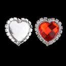 6 Pieces Alloy Heart Faceted Acrylic Rhinestone Flatback Buttons Scrapbooking Embellishments