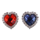 6 Pieces Alloy Heart Faceted Acrylic Rhinestone Flatback Buttons Scrapbooking Embellishments