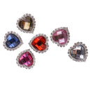 6 Pieces Alloy Heart Faceted Acrylic Rhinestone Flatback Buttons Scrapbooking Embellishments