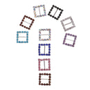 10 Piece Square Rhinestone Crystal Ribbon Buckles Sliders for Wedding Invitation