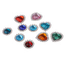 10 Pieces Round Heart Faceted Acrylic Rhinestone Flatback Buttons Scrapbooking Embellishments