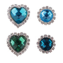 10 Pieces Round Heart Faceted Acrylic Rhinestone Flatback Buttons Scrapbooking Embellishments