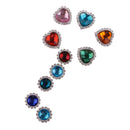10 Pieces Round Heart Faceted Acrylic Rhinestone Flatback Buttons Scrapbooking Embellishments