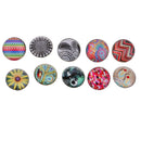 10 Pieces 18 mm Mixed Pattern Snaps Buttons Decorative Buttons for DIY Jewelry Findings