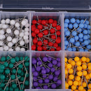 A Box of 500 Pieces Round Beads Head Push Pins Office Drawing Pins Map Mark Thumbtacks