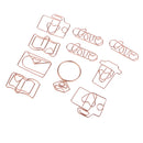 10 Pieces Assorted Notebook Paper Clips Metal Bookmarks Office School Stationery