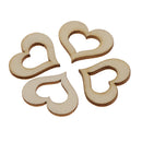 Shabby Chic Hollow MDF Cutouts Wood Heart Shapes Crafts, Plain, 100 Pack, Wooden Embellishments for Birthday Wedding Bridal Baby Shower Rustic Confetti Tableware Decorations