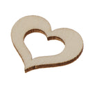 Shabby Chic Hollow MDF Cutouts Wood Heart Shapes Crafts, Plain, 100 Pack, Wooden Embellishments for Birthday Wedding Bridal Baby Shower Rustic Confetti Tableware Decorations