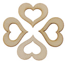Shabby Chic Hollow MDF Cutouts Wood Heart Shapes Crafts, Plain, 100 Pack, Wooden Embellishments for Birthday Wedding Bridal Baby Shower Rustic Confetti Tableware Decorations
