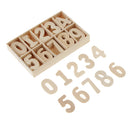 Complete 0-9 Wood Wooden Numbers Craft Home Decoration Wedding Birthday Figurines Miniatures with Storage Tray Kids Learning Toy 60 Pack in Wood Tray
