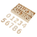 Complete 0-9 Wood Wooden Numbers Craft Home Decoration Wedding Birthday Figurines Miniatures with Storage Tray Kids Learning Toy 60 Pack in Wood Tray