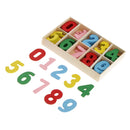 60 Pieces Colorful Mini Wood 0-9 Arabic Number Embellishment with Wood Storage Tray for Kids Educational Toys Games