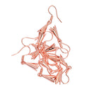 10 Pieces Jewelry Components Rose Gold DIY Beadings Findings Earring Hooks with Flower Cups Earwire Fittings For Beads Crystals Pearls Rhinestones