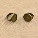 10 Pieces 18mm Adjustable Ring Blank Inner Bezel Setting Base Tray for Cameo Cabochons Pearls Antique Bronze Jewelry Ring Findings