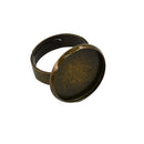 10 Pieces 18mm Adjustable Ring Blank Inner Bezel Setting Base Tray for Cameo Cabochons Pearls Antique Bronze Jewelry Ring Findings
