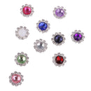 10 Pieces Round Acrylic Rhinestone Flat Back Buttons Wedding Scrapbooking Embellishments 12mm
