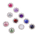 10 Pieces Round Acrylic Rhinestone Flat Back Buttons Wedding Scrapbooking Embellishments 12mm