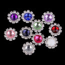 10 Pieces Round Acrylic Rhinestone Flat Back Buttons Wedding Scrapbooking Embellishments 12mm