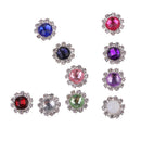 10 Pieces Round Acrylic Rhinestone Flat Back Buttons Wedding Scrapbooking Embellishments 12mm
