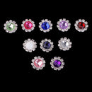 10 Pieces Round Acrylic Rhinestone Flat Back Buttons Wedding Scrapbooking Embellishments 12mm