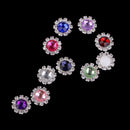 10 Pieces Round Acrylic Rhinestone Flat Back Buttons Wedding Scrapbooking Embellishments 12mm