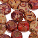 50 Pieces 50pcs Mixed Wood Beads Mixed Drum Ethnic Pattern Boho Style Wooden Beads Big Hole Beads Fit European Charm Bracelet DIY Jewelry Making Accessories 12x11mm