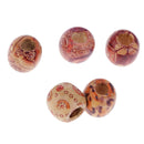 50 Pieces 50pcs Mixed Wood Beads Mixed Drum Ethnic Pattern Boho Style Wooden Beads Big Hole Beads Fit European Charm Bracelet DIY Jewelry Making Accessories 12x11mm