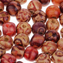 100 Pieces 10mm Mixed Painted Ethnic Patterns Wood Spacer Beads Wooden Loose Beads 4mm Hole for DIY Jewelry Making Macrame Crafting Hair Accessories