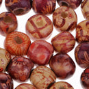 50 Pieces Vintage Printed Wooden Round Beads Jewelry Making Loose Spacer Beads 10mm
