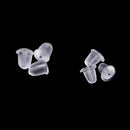250 Pieces Silicone Rubber Replacement Earring Backs Back Stoppers Earnuts Clear