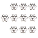 10 Piece 925 Sterling Silver Filigree Bead Cap Jewelry Findings for Beading 4mm
