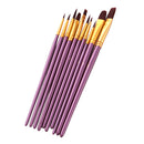 10 Pieces Artist Nylon Hair Paintbrushes Watercolor Acrylic Oil Painting Supplies