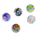 5 Pieces Flower Design Round Loose Spacer Bead Plum Blossom Glass Beads Jewelry Making Crafts 14 mm